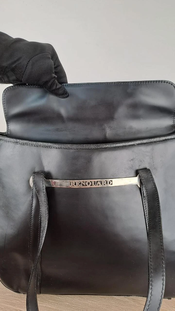 Shoulder bag with flap / Renouard Plancoët / Black / Women / Leather / 136 – photo 11